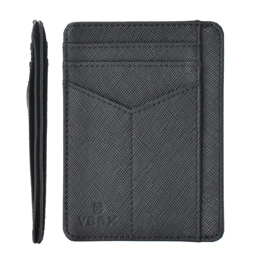 2260 RFID Slim Wallet , 8 Card Slot Leather Minimalist Front Pocket Credit